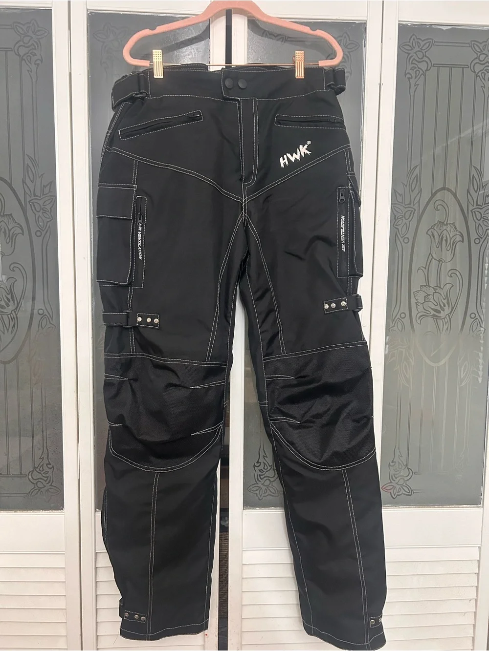 NWOT HWK BLACK MOTORCYCLE/ MOTORSPORTS PANTS XL INSEAM 34 MENS